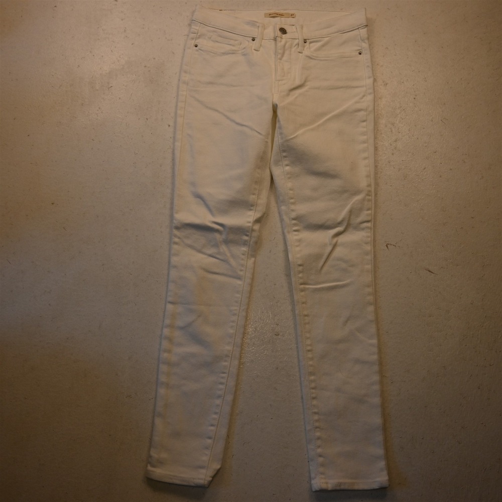 Levis 27 Mid Rise Skinny White Stretch Denim Womens Jeans